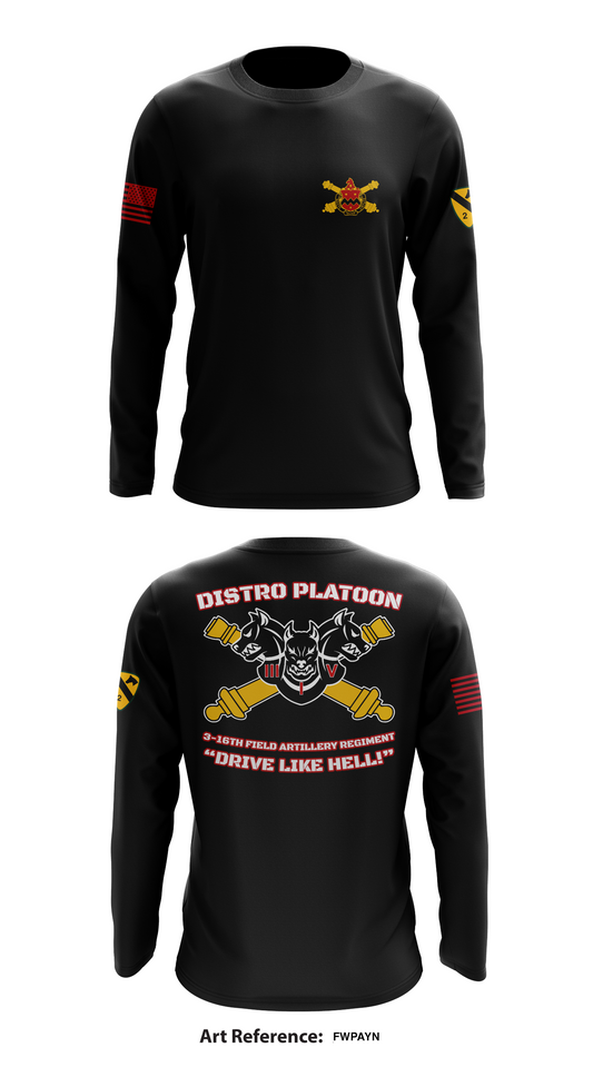 Distro Platoon, F FSC, 3-16th FAR, 2/1 CAV Store 1 Core Men's LS Performance Tee - FWPayn