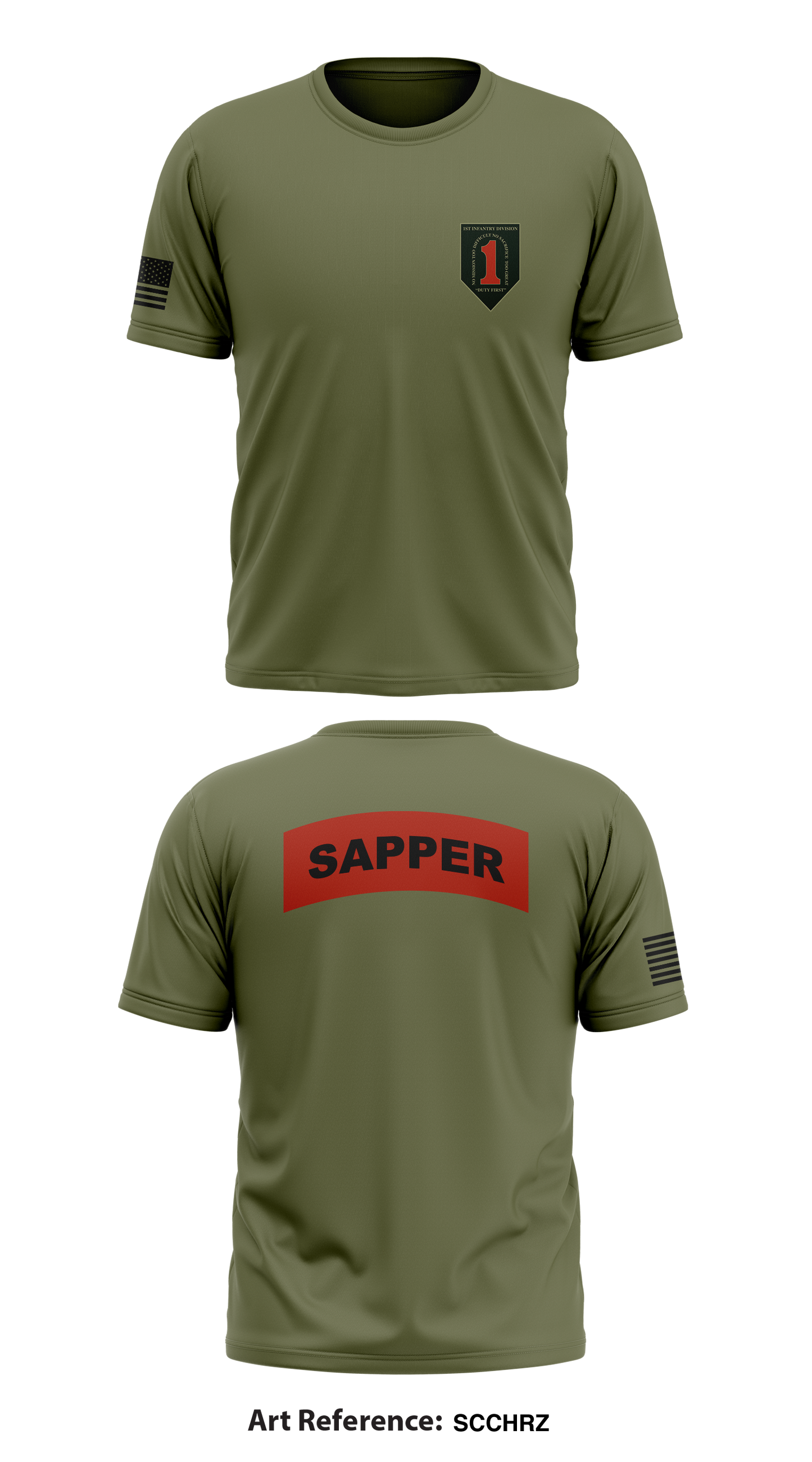 1st INF Div  Store 1 Core Men's SS Performance Tee - scChRz