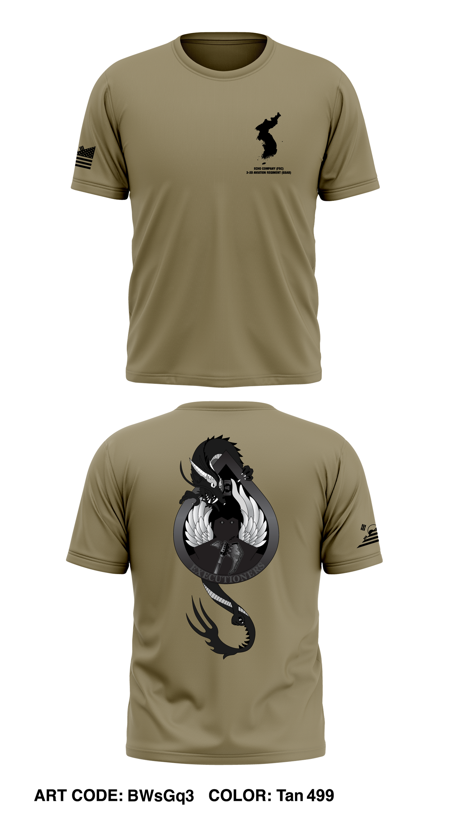 Echo Company (FSC), 3-2D Aviation Regiment (GSAB) Store 1 Core Men's SS Performance Tee - BWsGq3