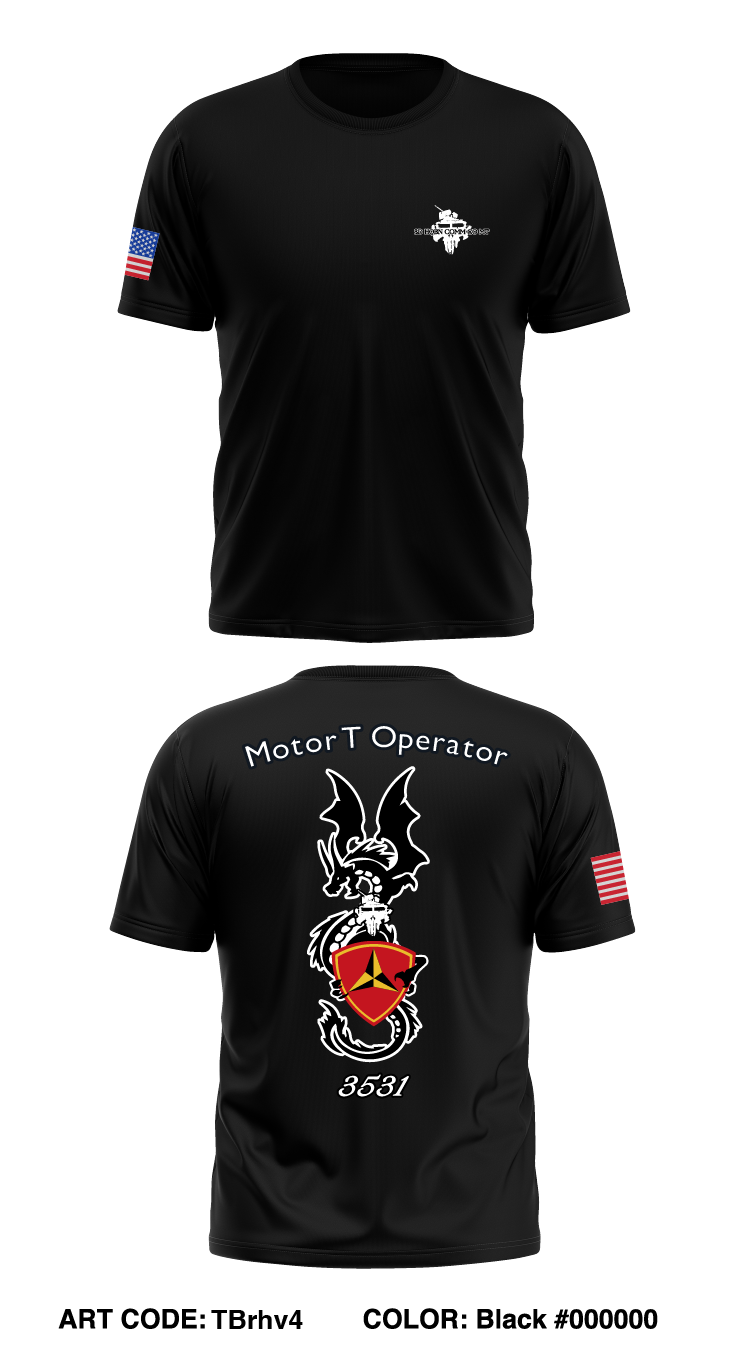 3D HQBN Comm Co Store 1 Core Men's SS Performance Tee - TBrhv4