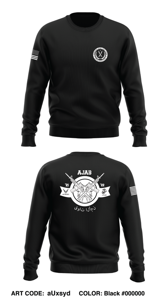 AJAB Store 1 Core Men's Crewneck Performance Sweatshirt - aUxsyd-BLK