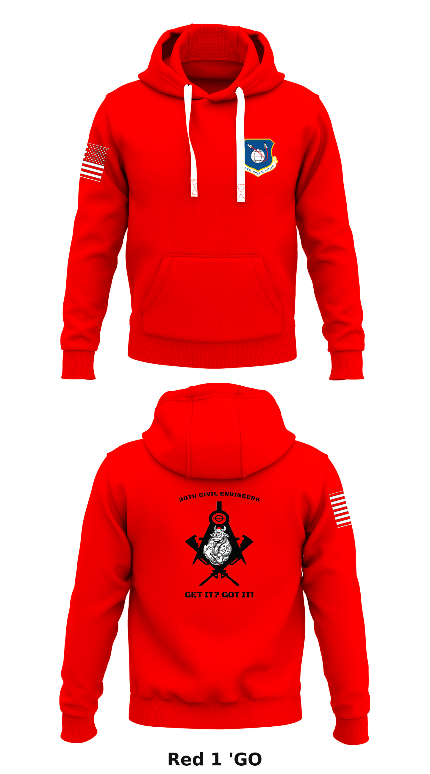 3th Civil Engineers Store 1  Core Men's Hooded Performance Sweatshirt - 'GO