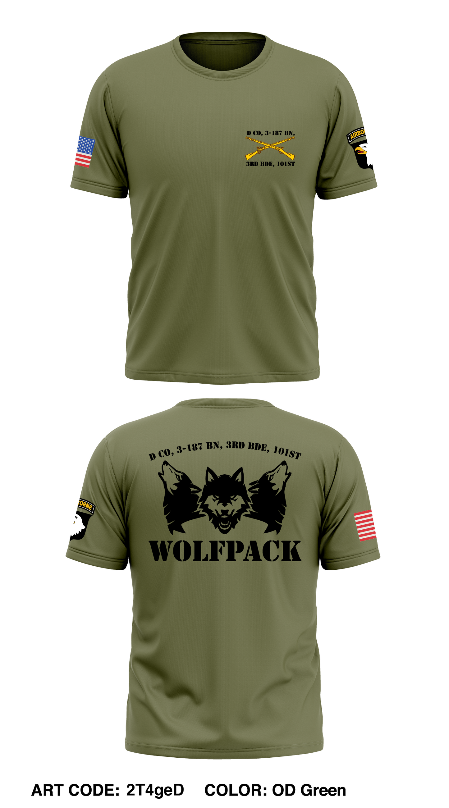 D Co, 3-187 BN, 3rd BDE, 101st Store 1 Core Men's SS Performance Tee - 2T4geD
