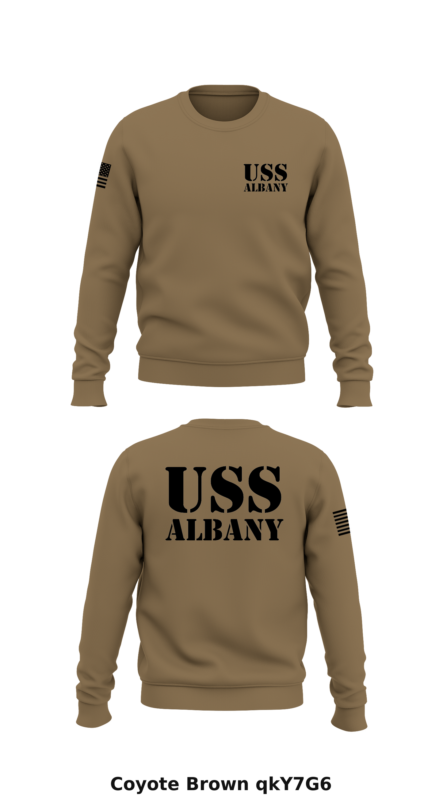 USS Albany Store 1 Core Men's Crewneck Performance Sweatshirt - qkY7G6