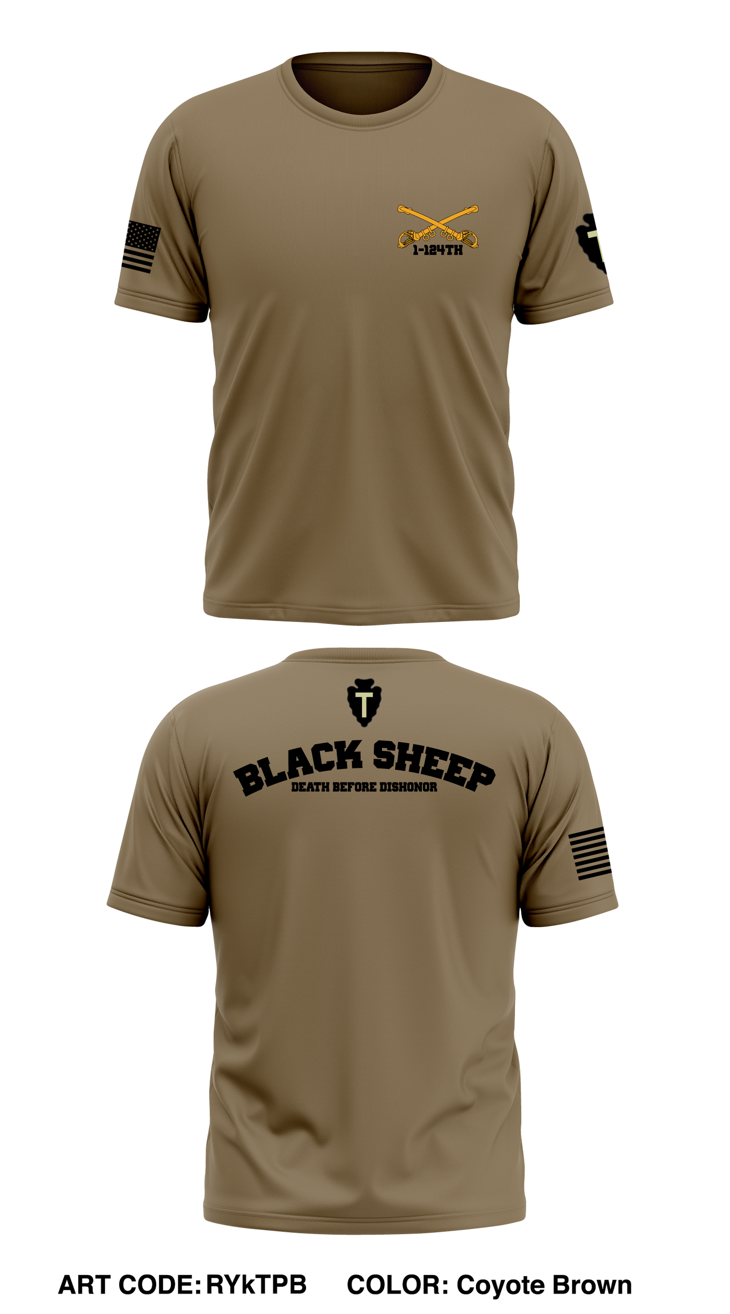 1-124th Cavalry Store 1 Core Men's SS Performance Tee - RYkTPB