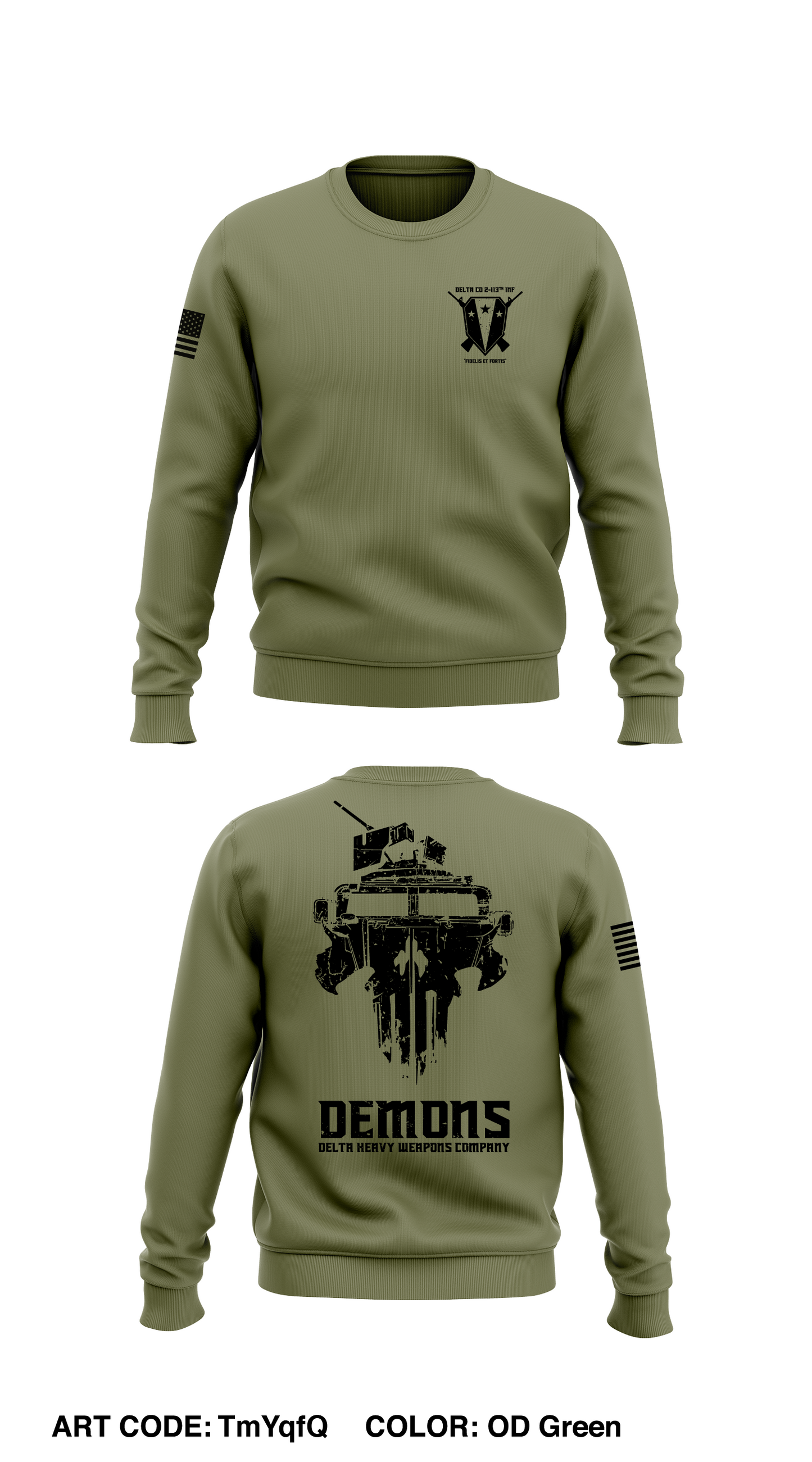D Co 2bn 113 INF  Store 1 Core Men's Crewneck Performance Sweatshirt - TmYqfQ