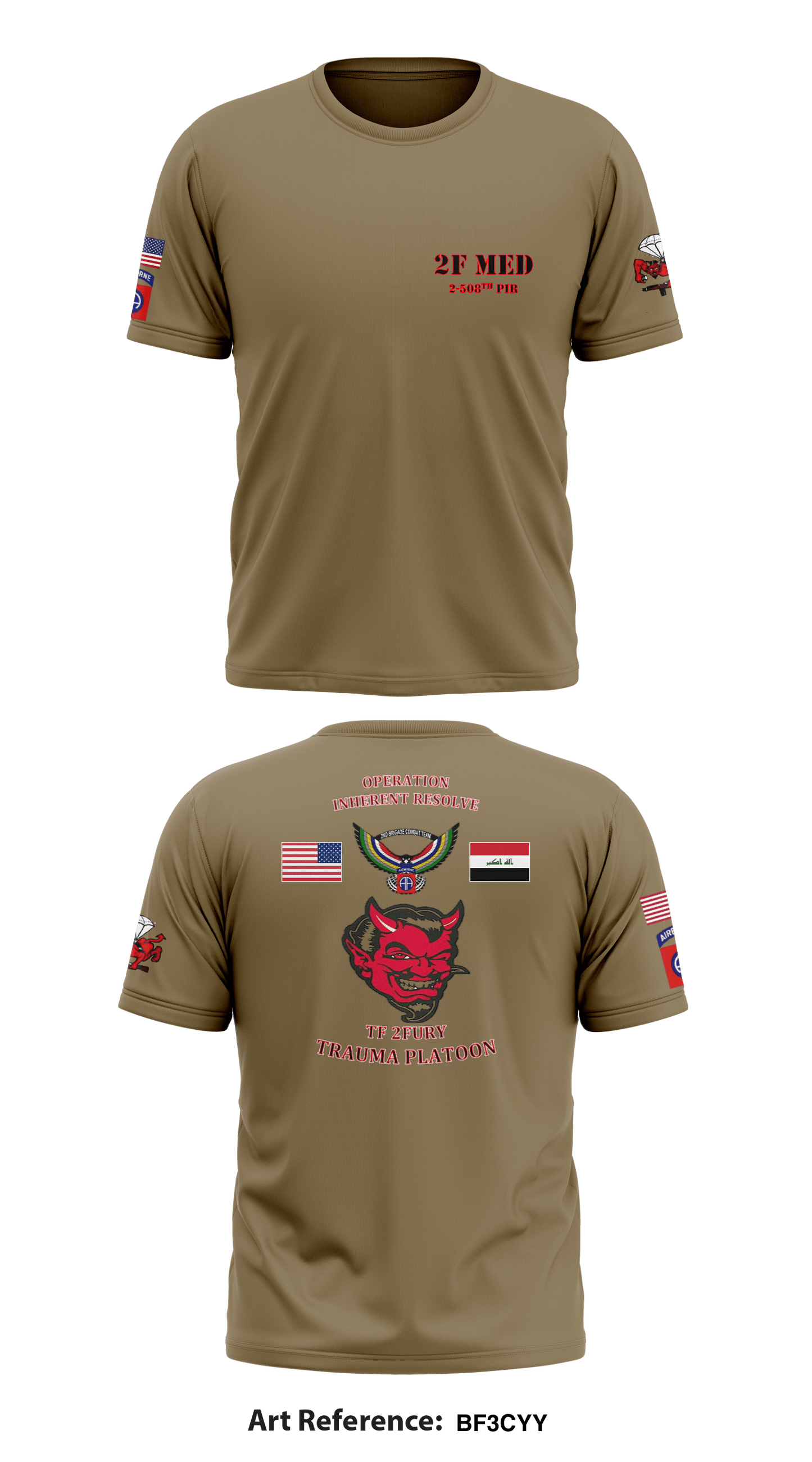 TRAUMA PLATOON, 2-508th PIR Store 1 Core Men's SS Performance Tee - Bf3cYY