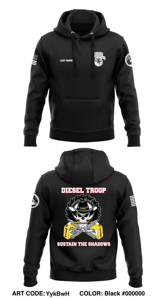 CUSTOM Delta troop, 3-71 Cav Store 1  Core Men's Hooded Performance Sweatshirt - YykBwH