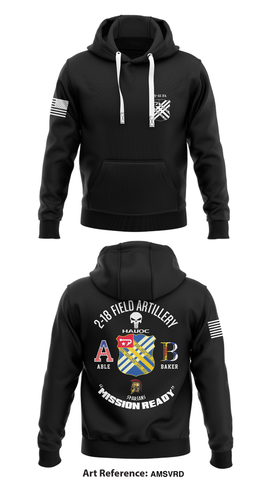 2-18 Field Artillery  Store 1  Core Men's Hooded Performance Sweatshirt - AmsVrd