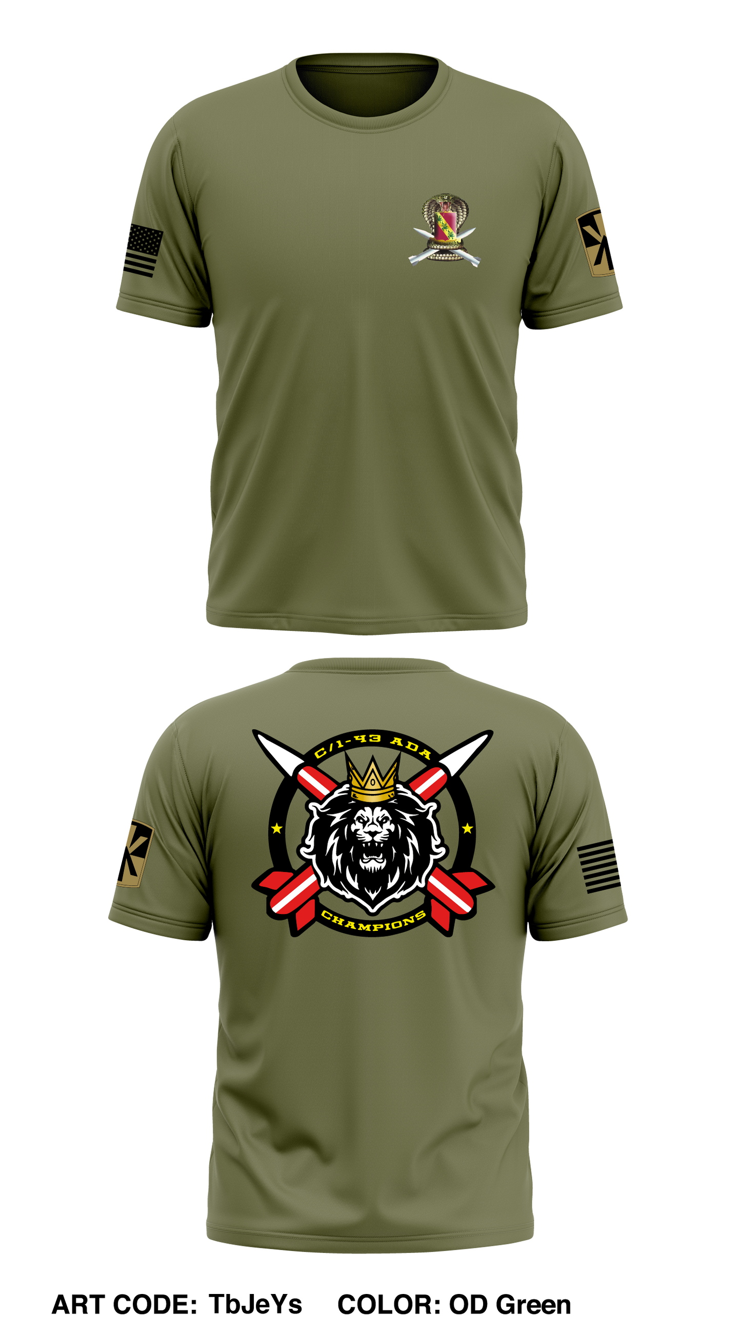 C BTRY, 1-43 ADA BN Store 1 Core Men's SS Performance Tee - TbJeYs