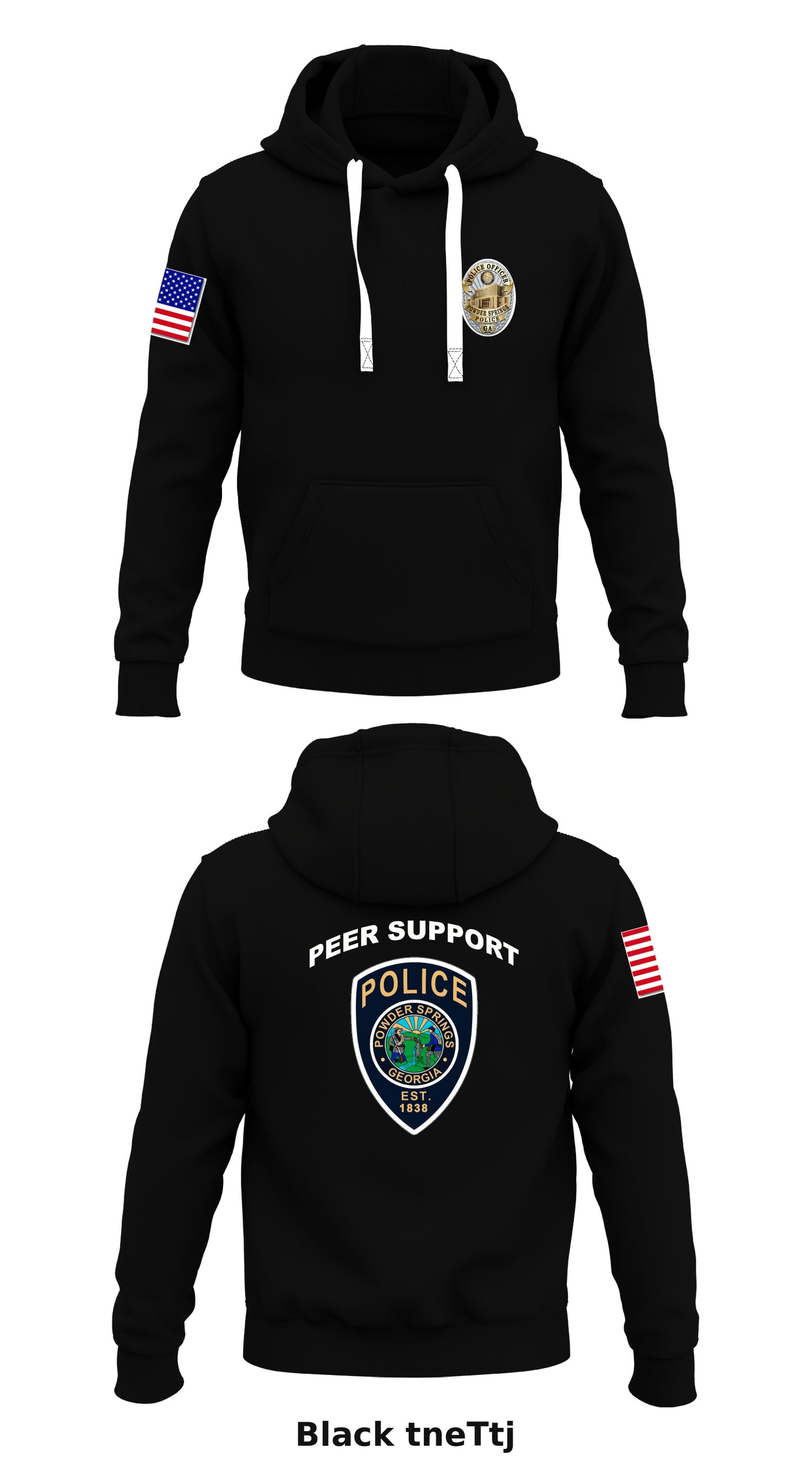 Powder Springs Police Department Peer Support Store 1  Core Men's Hooded Performance Sweatshirt - tneTtj