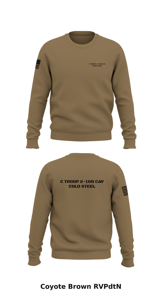 C Troop 2-108 CAV Store 1 Core Men's Crewneck Performance Sweatshirt - RVPdtN