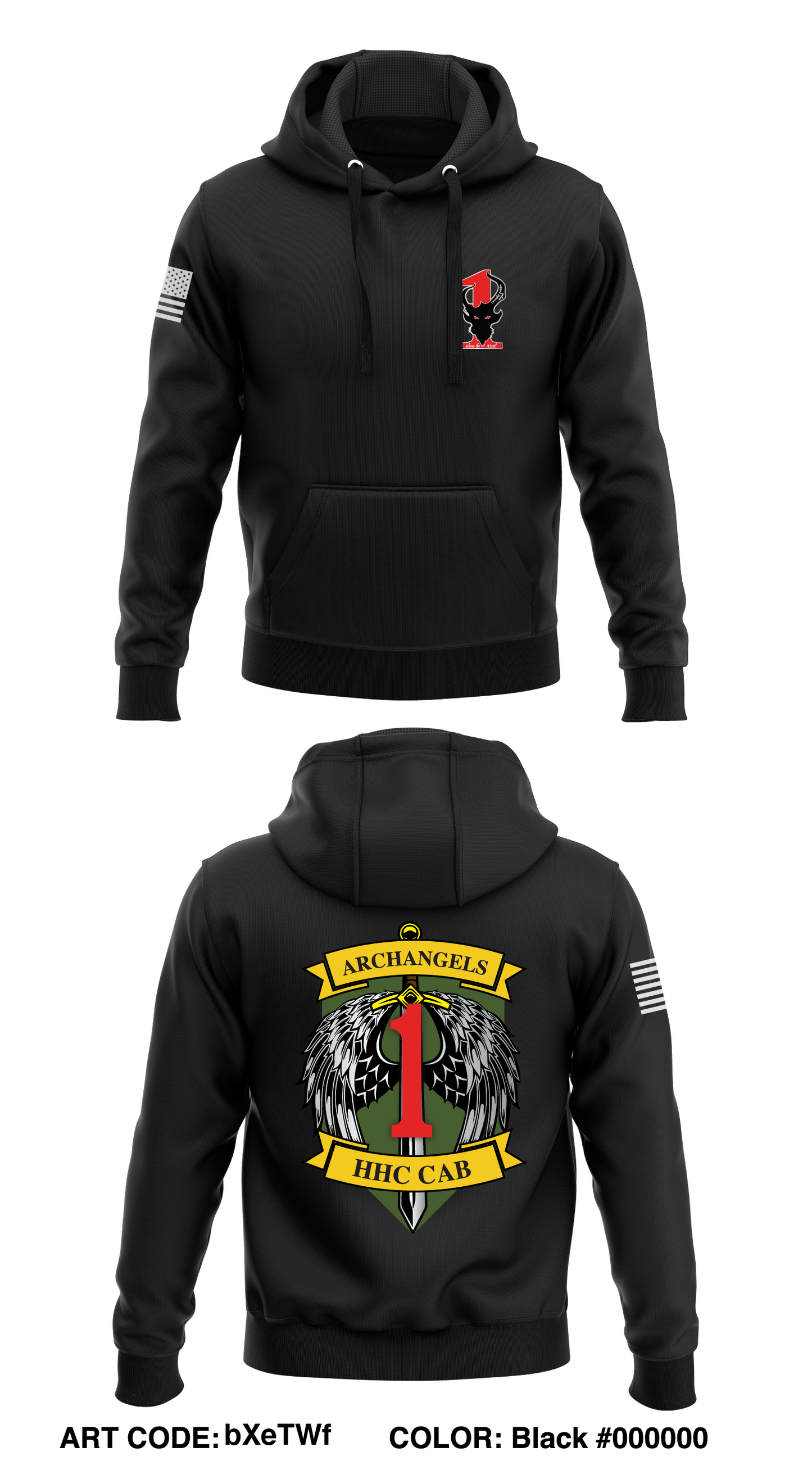 1st Combat Aviation Brigade, Archangels, HHC Store 1  Core Men's Hooded Performance Sweatshirt - bXeTWf