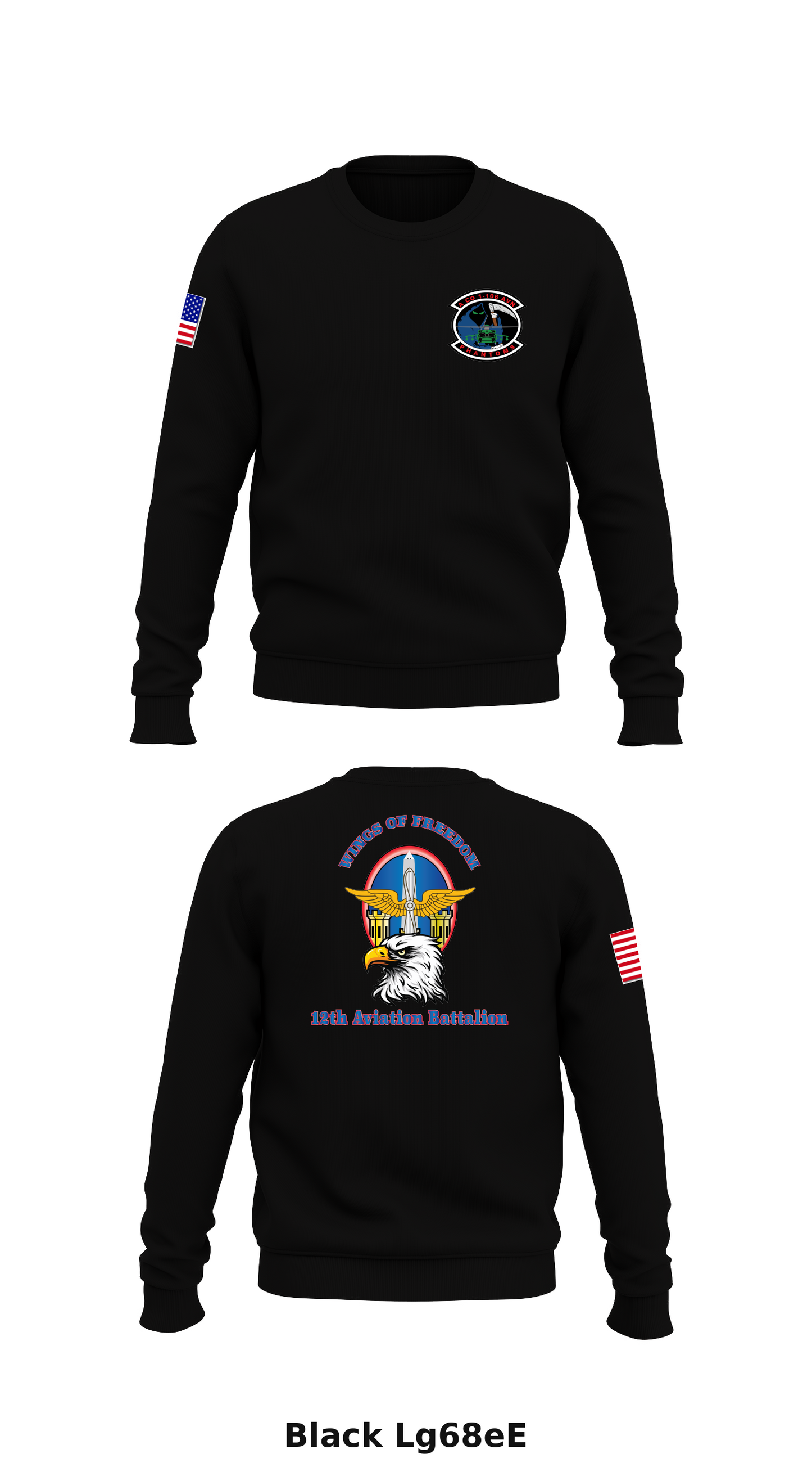 12th Aviation Battalion Store 1 Core Men's Crewneck Performance Sweatshirt - Lg68eE