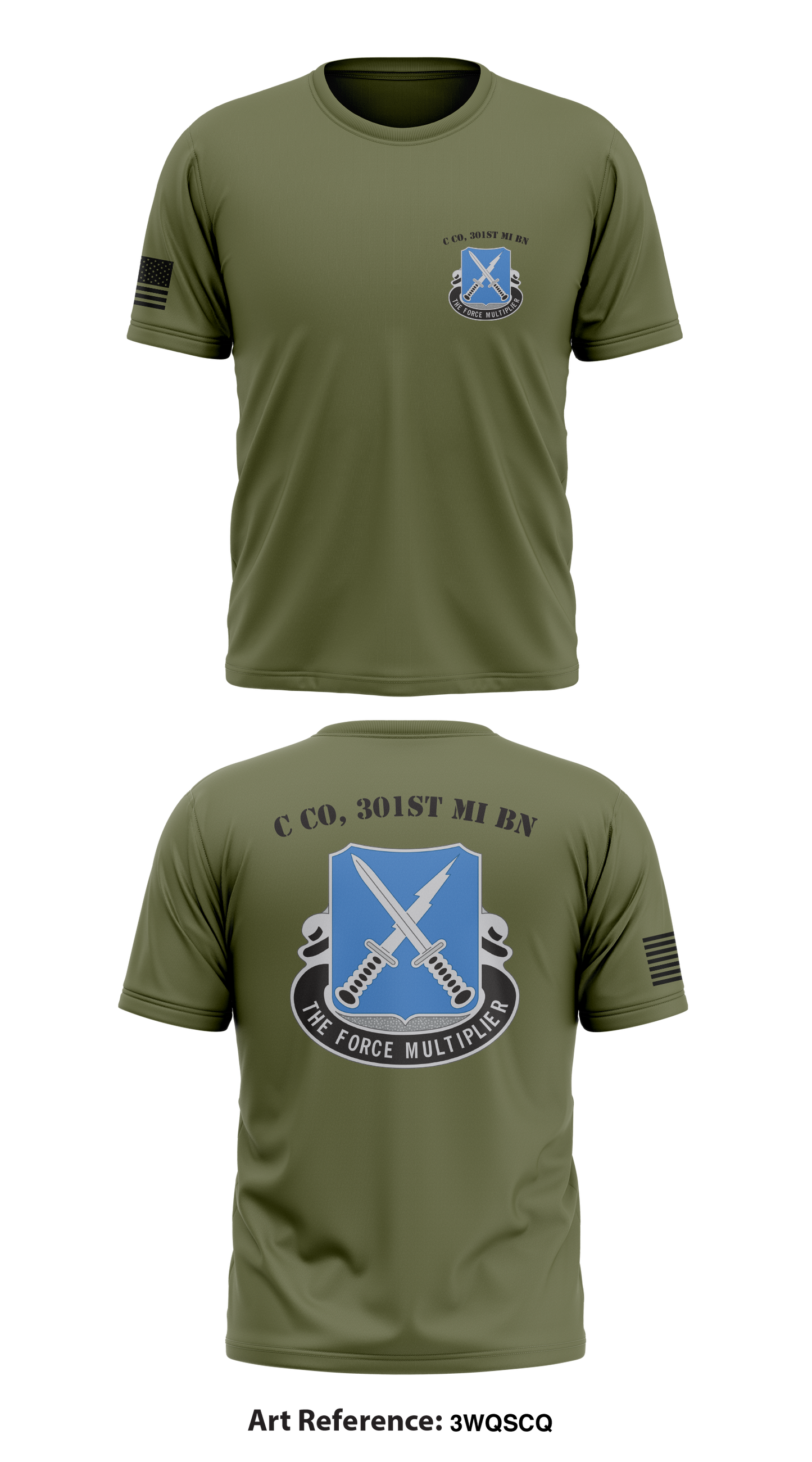 C co, 301st MI BN Store 1 Core Men's SS Performance Tee - 3WQscQ
