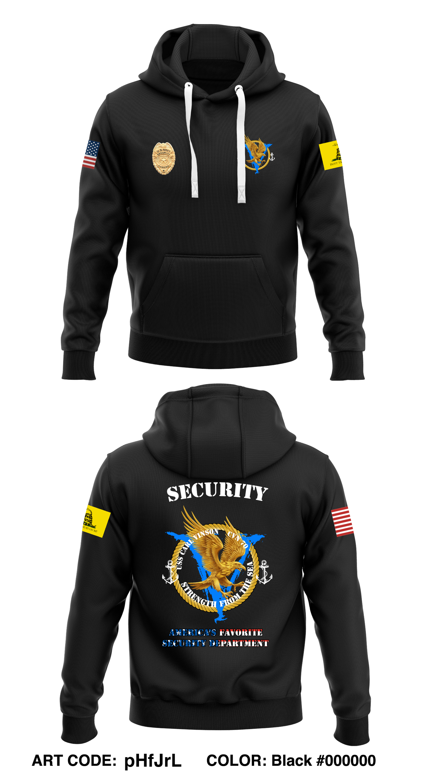 USS Carl Vinson Security Store 1  Core Men's Hooded Performance Sweatshirt - pHfJrL