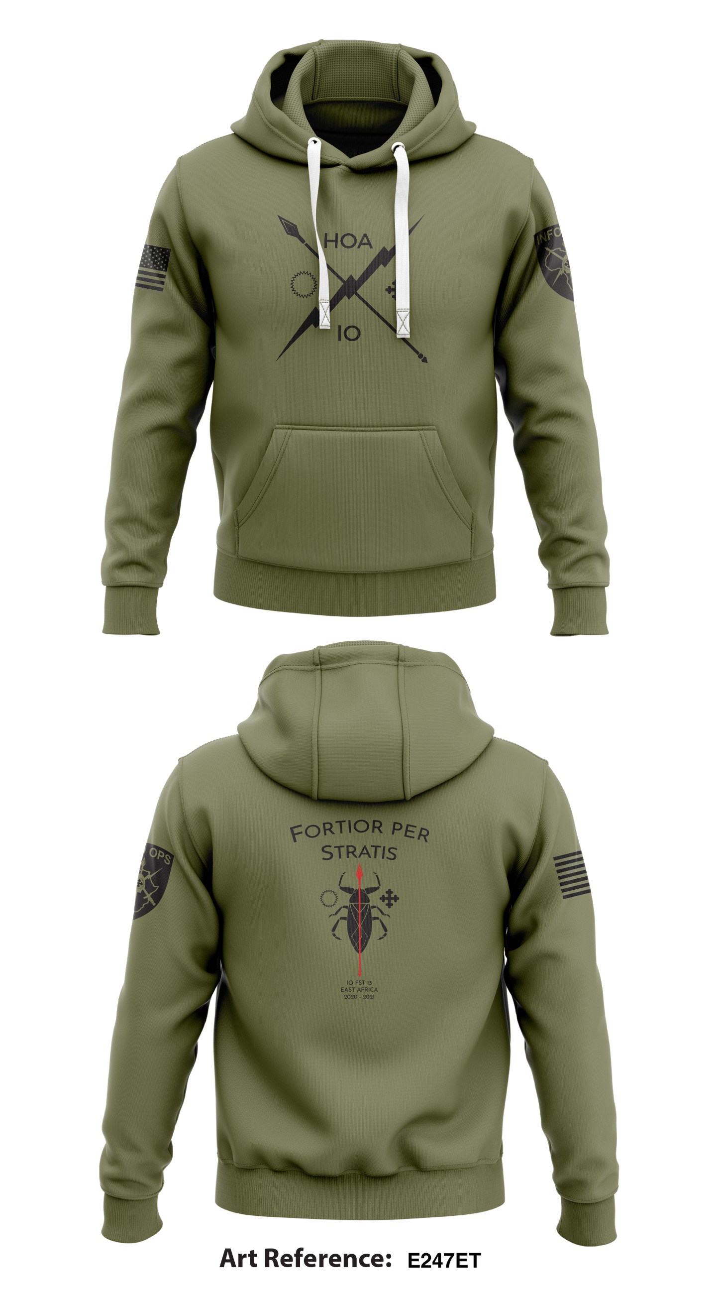 Combined Joint Task Force Horn of Africa Information Operations Cell Store 1  Core Men's Hooded Performance Sweatshirt - E247Et