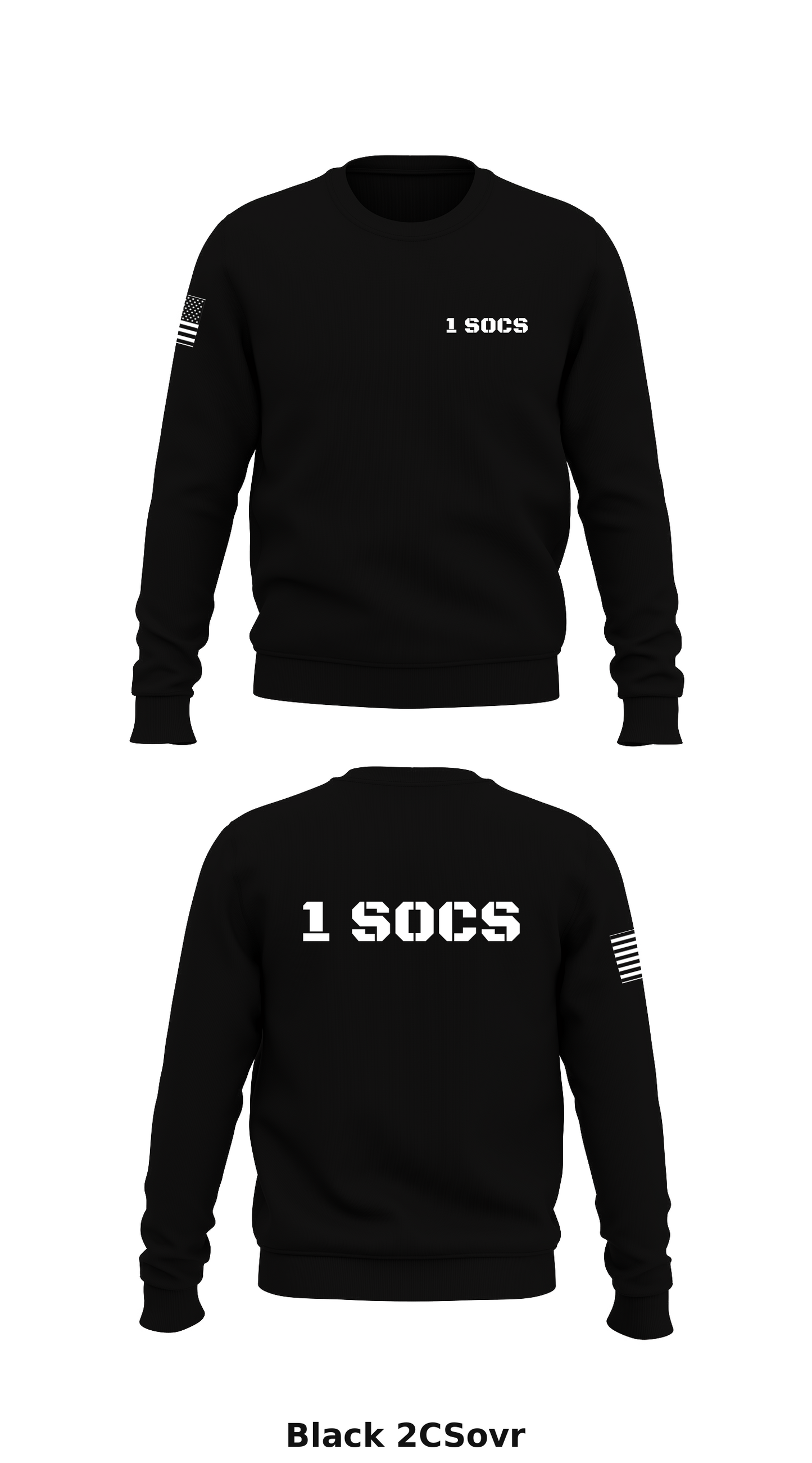 1 SOCS Store 1 Core Men's Crewneck Performance Sweatshirt - 2CSovr