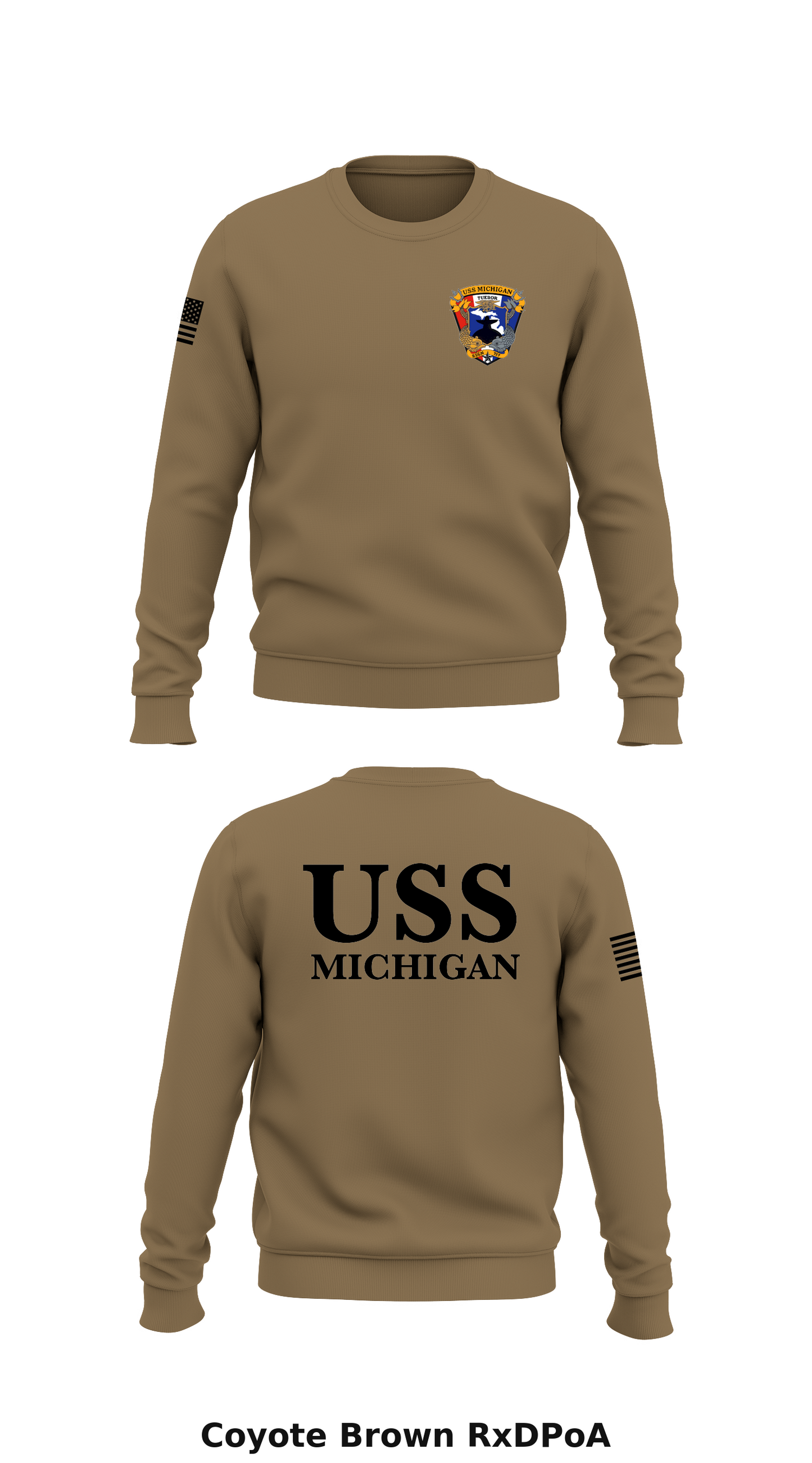 USS Michigan Store 1 Core Men's Crewneck Performance Sweatshirt - RxDPoA