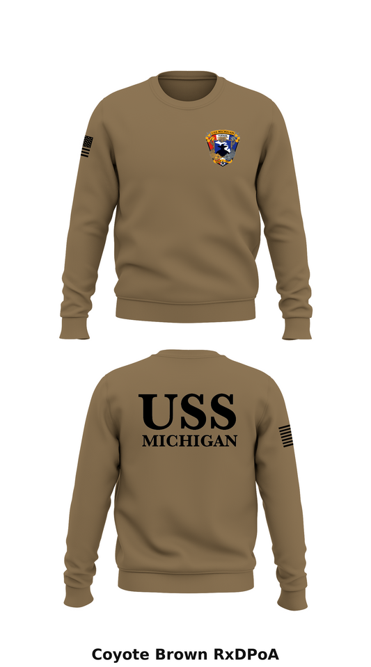 USS Michigan Store 1 Core Men's Crewneck Performance Sweatshirt - RxDPoA