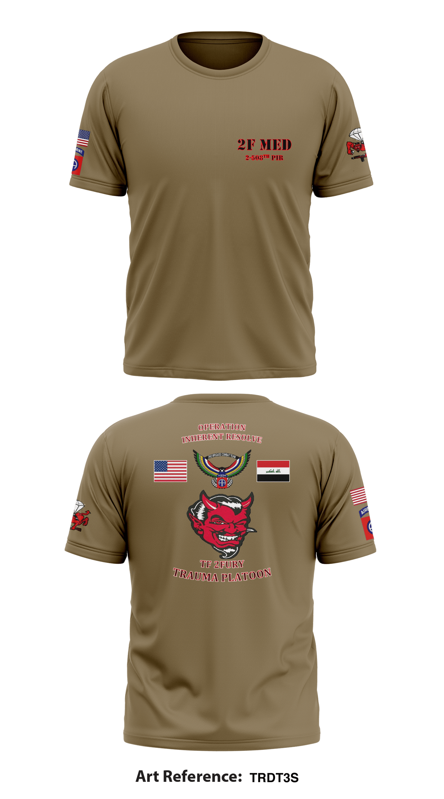 TRAUMA PLATOON, 2-508th PIR Store 1 Core Men's SS Performance Tee - TrDt3s