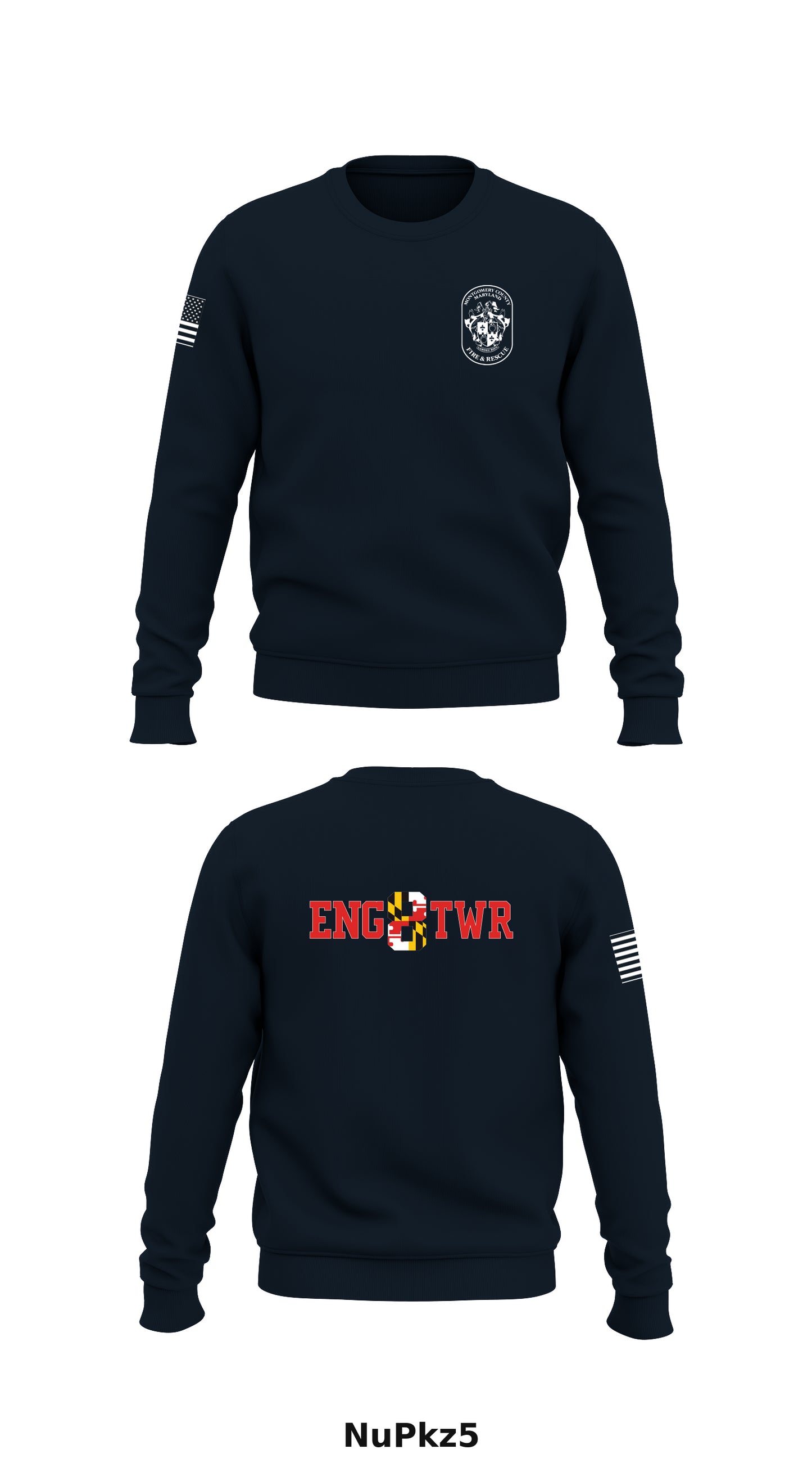 MCFRS Station 8 Store 1 Core Men's Crewneck Performance Sweatshirt - NuPkz5