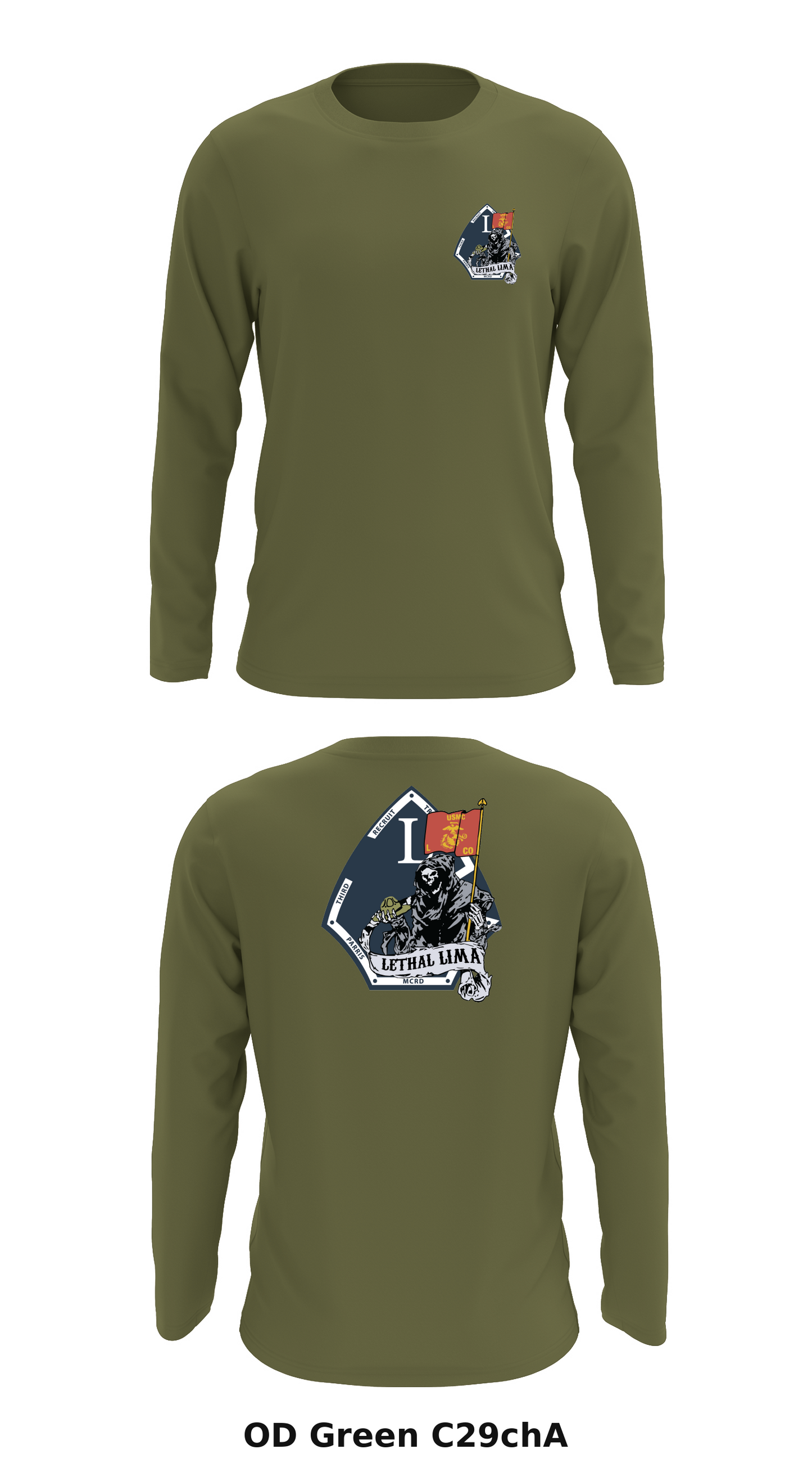 Recruit Training Reg, 3rd BN, L Co Store 1 Core Men's LS Performance Tee - C29chA