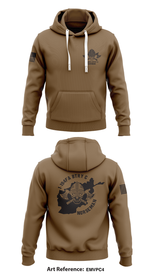1-194FA BTRY C CARNAGE  Store 1  Core Men's Hooded Performance Sweatshirt - EMVPC4