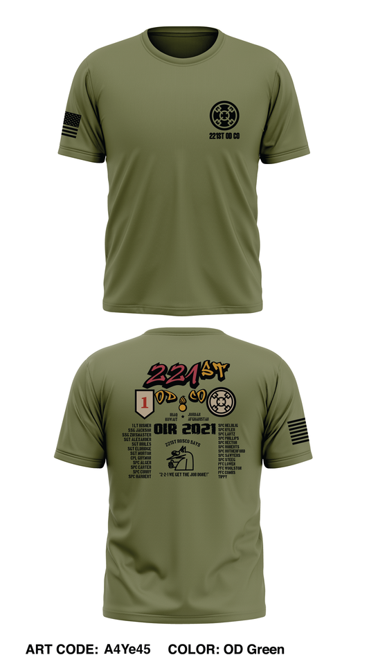 221st OD Co Store 1 Core Men's SS Performance Tee - A4Ye45