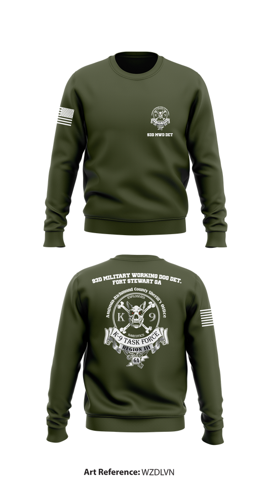 93d Military Working Dog Det. Store 1 Core Men's Crewneck Performance Sweatshirt - WzdLvN