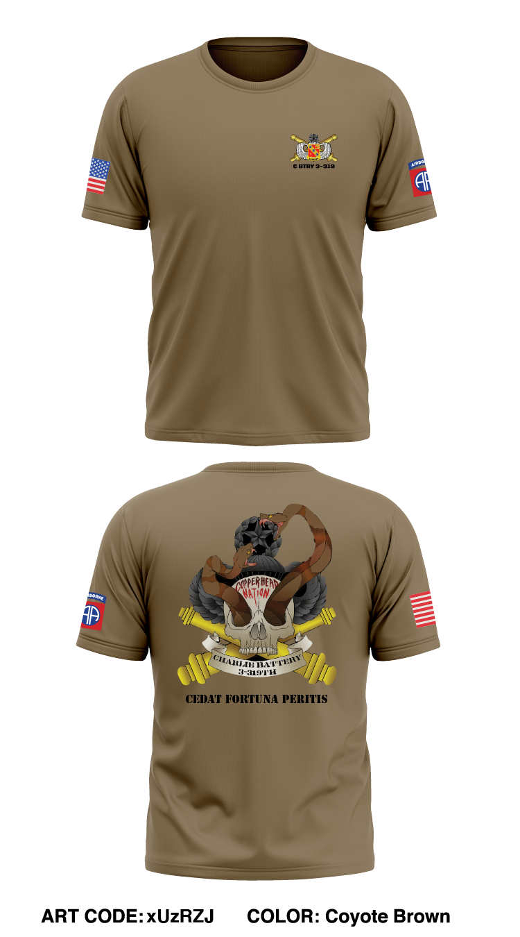 3-319 Airborne Field Artillery Regiment Charlie Battery Store 1 Core Men's SS Performance Tee - xUzRZJ