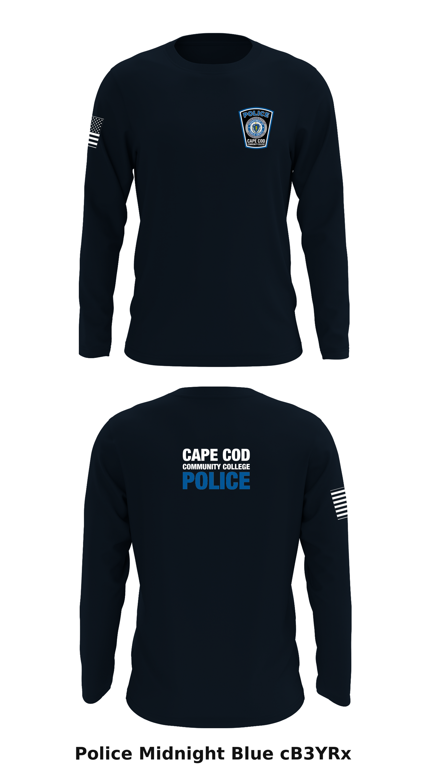 Cape Cod Community College Police Department Store 1 Core Men's LS Performance Tee - cB3YRx