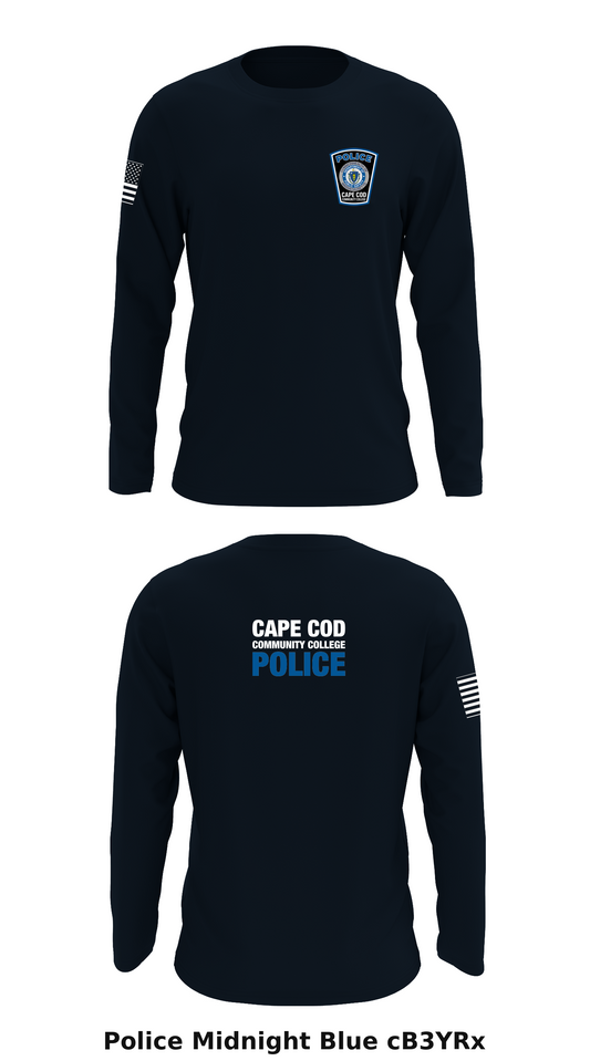Cape Cod Community College Police Department Store 1 Core Men's LS Performance Tee - cB3YRx