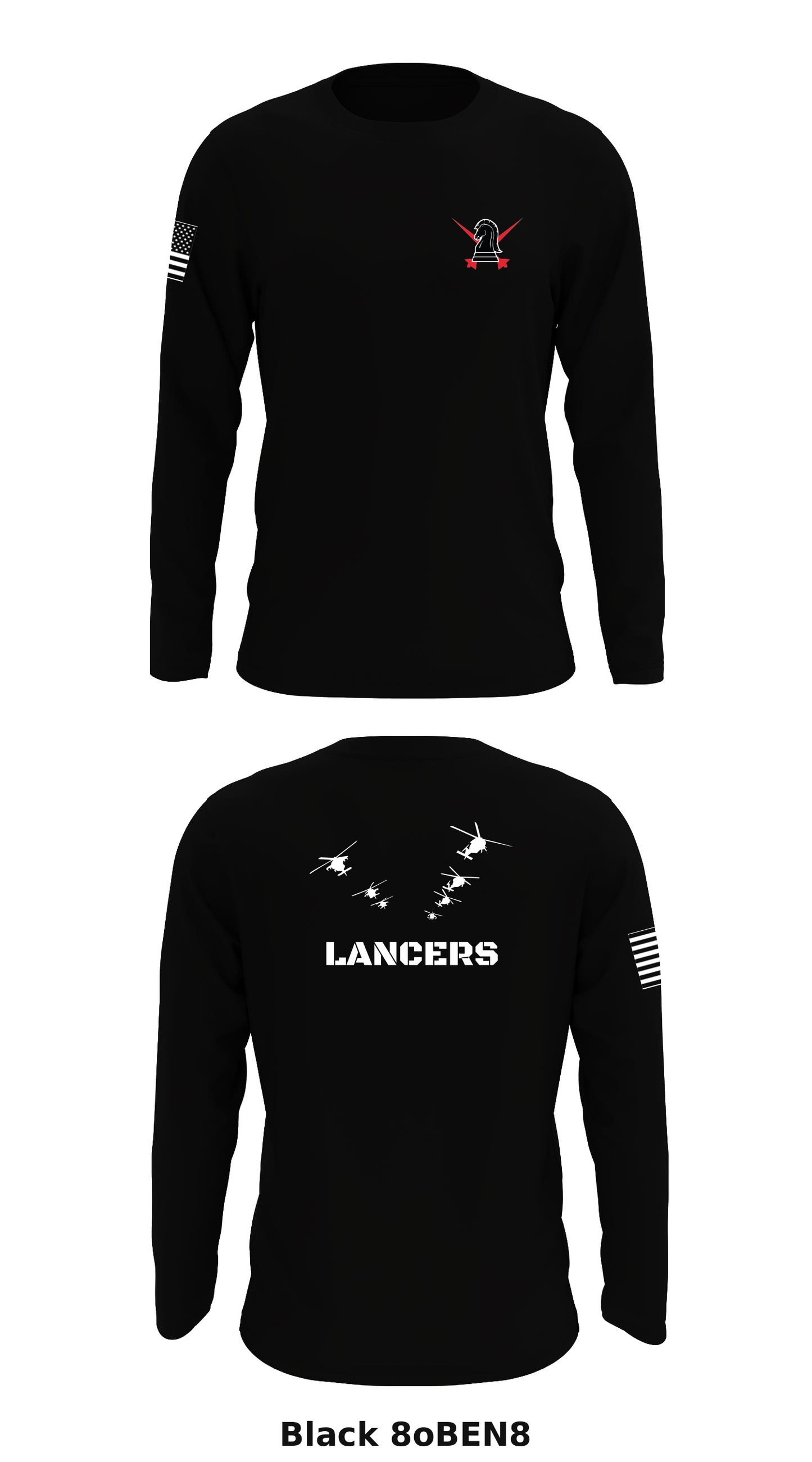 B Co 5-101 Lancers Store 1 Core Men's LS Performance Tee - 8oBEN8