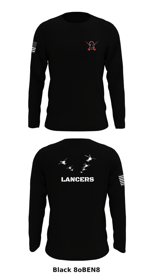 B Co 5-101 Lancers Store 1 Core Men's LS Performance Tee - 8oBEN8