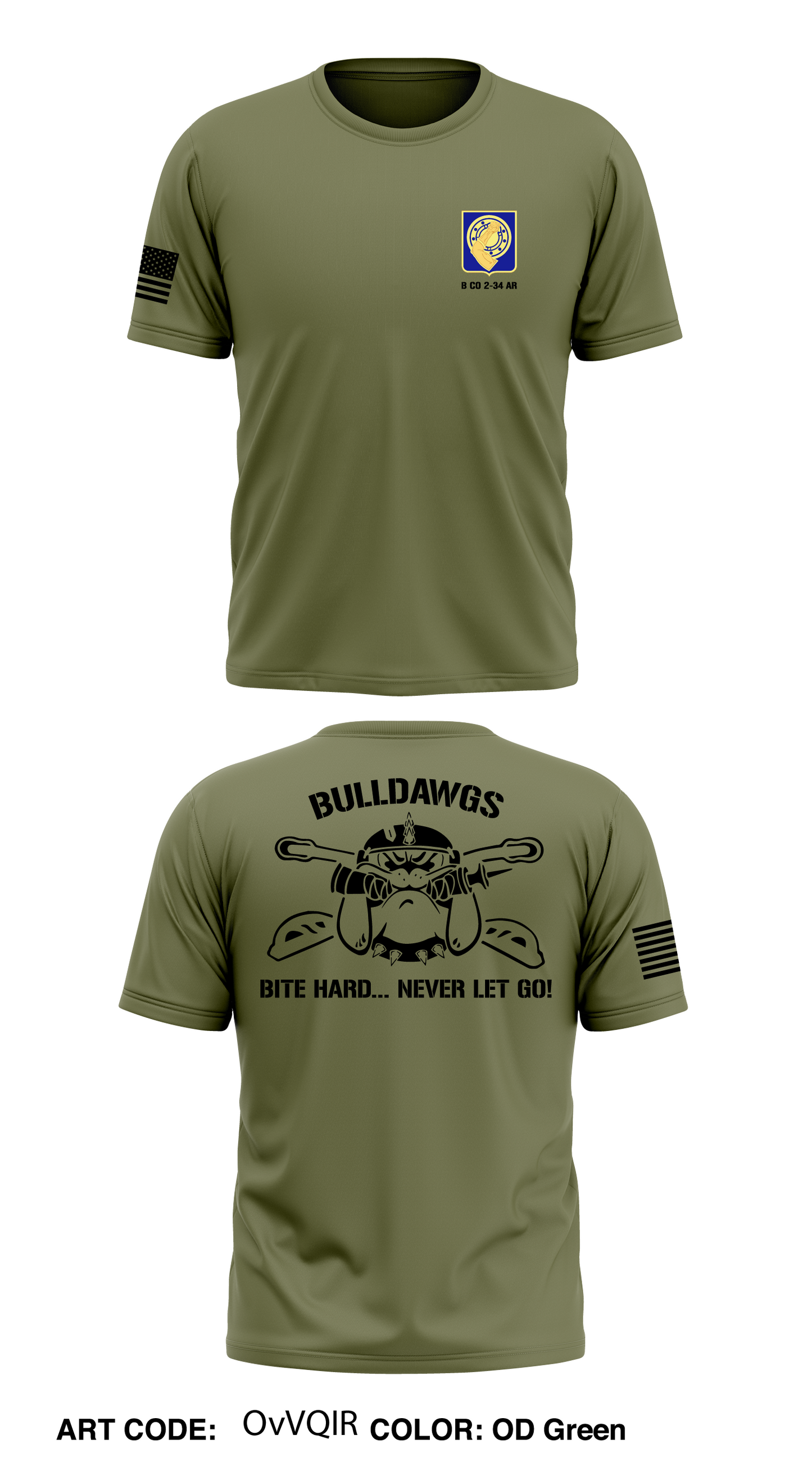 B Co, 2-34AR, 1ABCT Store 1 Core Men's SS Performance Tee - OvVQIR