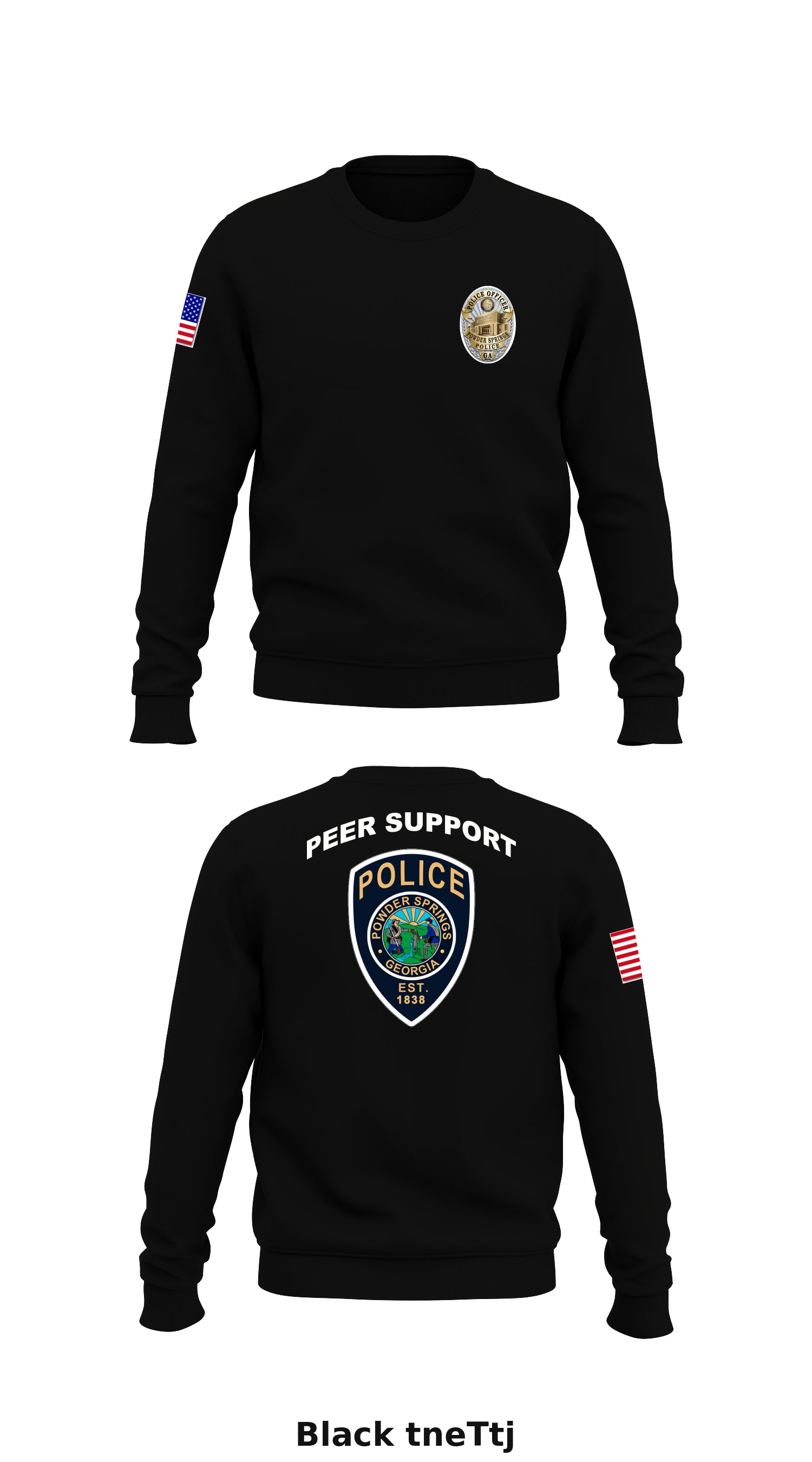 Powder Springs Police Department Peer Support Store 1 Core Men's Crewneck  Performance Sweatshirt - tneTtj