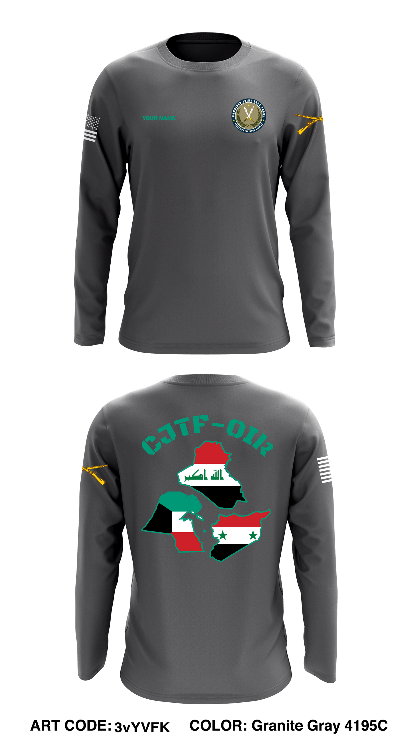 CUSTOM 847th HR CO A2 Store 1 Core Men's LS Performance Tee - 3vYVFK