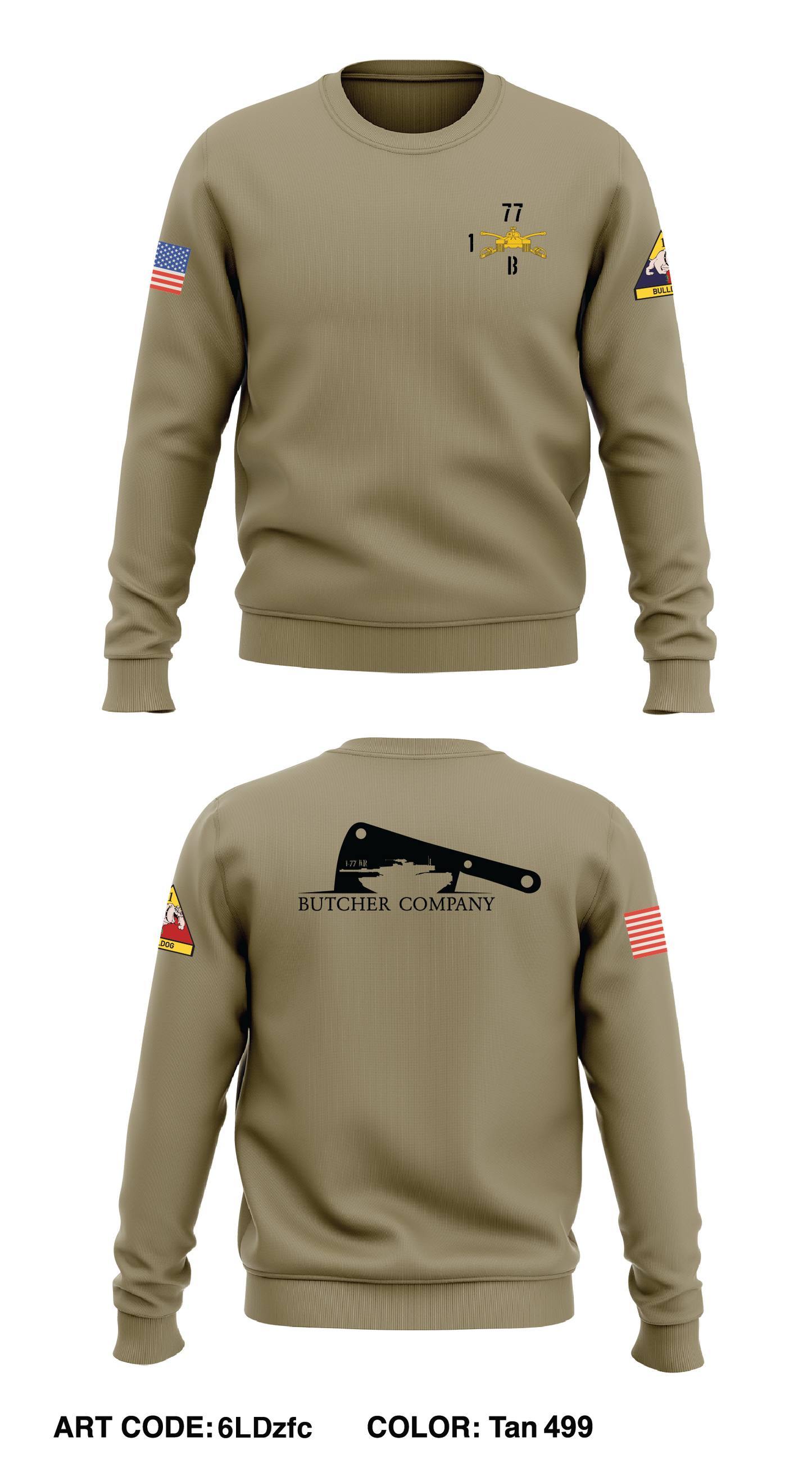 Butcher Co, 1-77 AR Core Men's Crewneck Performance Sweatshirt - 6LDzfc