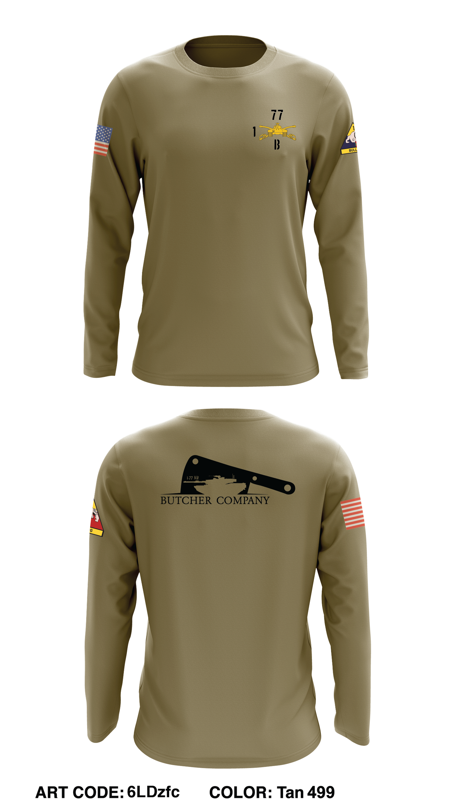 Butcher Co, 1-77 AR Core Men's LS Performance Tee - 6LDzfc