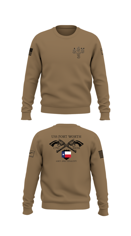 Uss Fort Worth CPO Mess  Store 1 Core Men's Crewneck Performance Sweatshirt - 60783489745