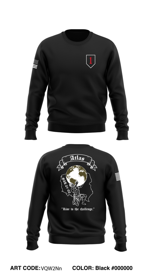A Co, 101 BSB, 1 ABCT Store 1 Core Men's Crewneck Performance Sweatshirt - VQW2Nn
