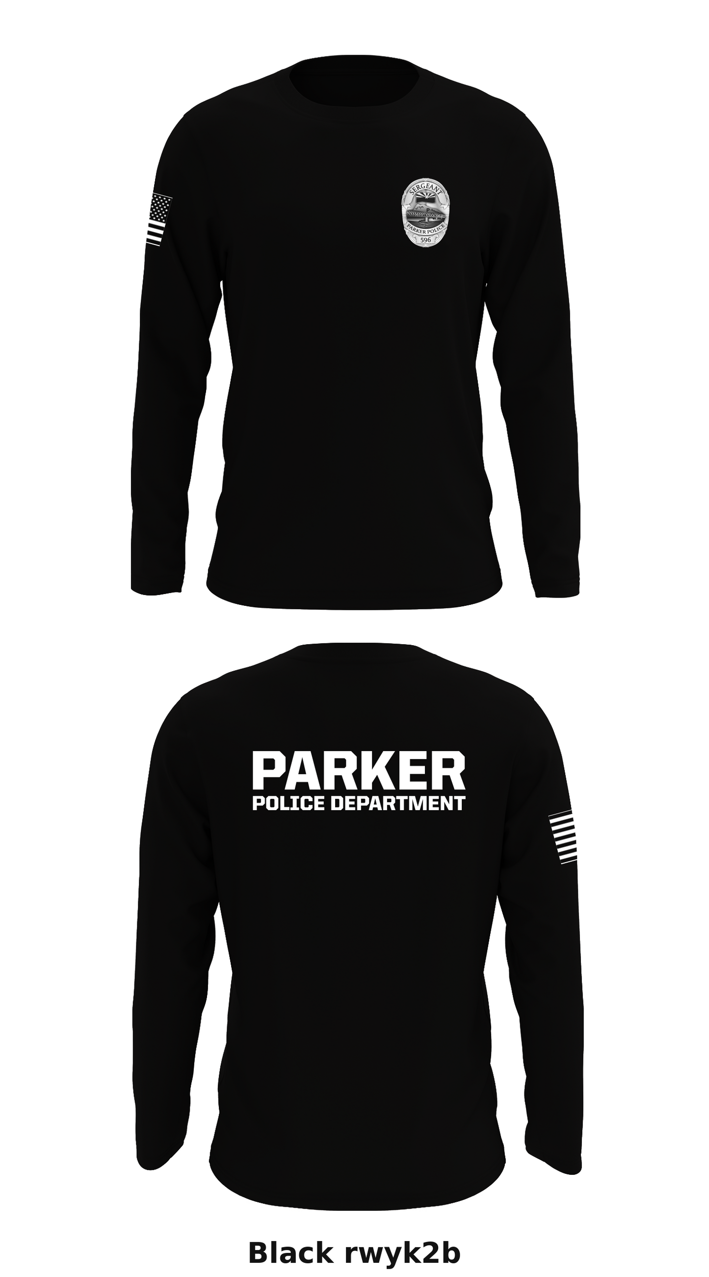 PARKER POLICE DEPARTMENT Store 1 Core Men's LS Performance Tee - rwyk2b