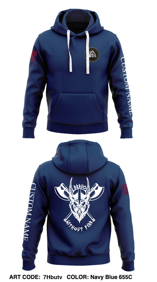 CUSTOM B Co, Task Force Marshall Store 1  Core Men's Hooded Performance Sweatshirt - 7Hbutv