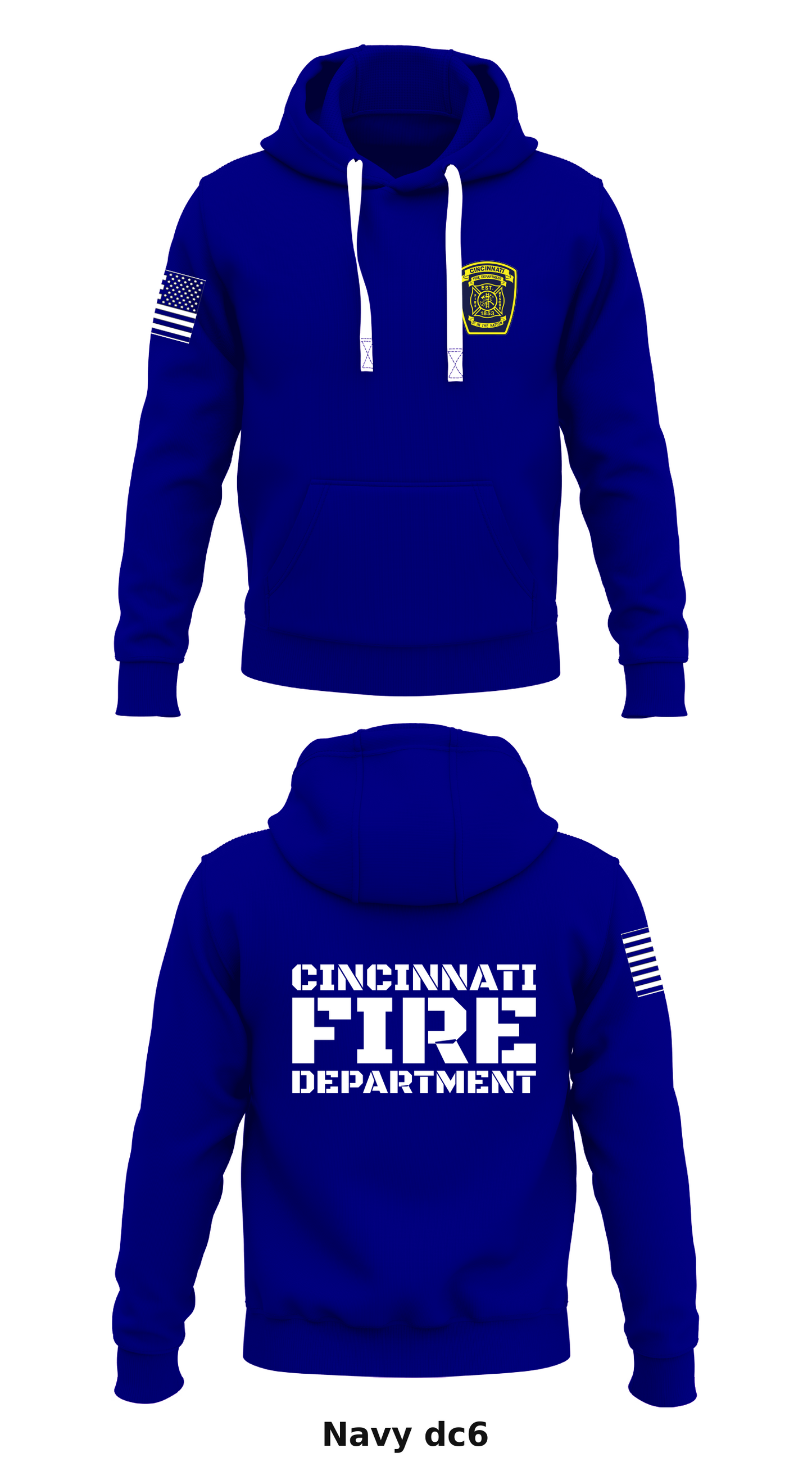 Cincinnati Fire Department Store 1  Core Men's Hooded Performance Sweatshirt - dc6