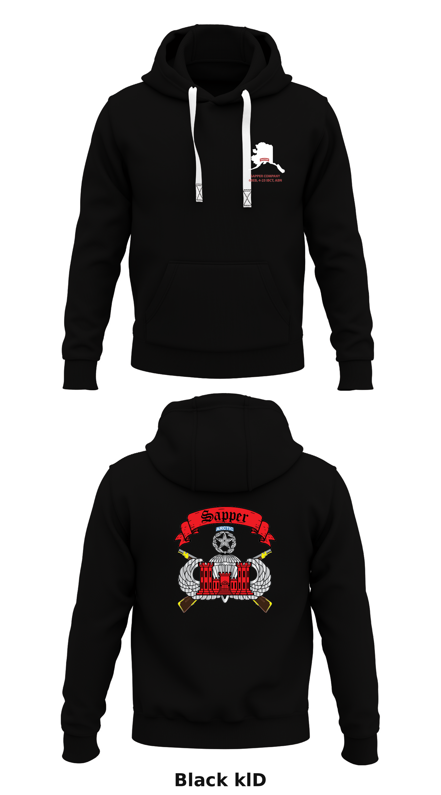 Sapper Company, 6th BEB, 4-25 IBCT (ABN) Store 2  Core Men's Hooded Performance Sweatshirt - klD