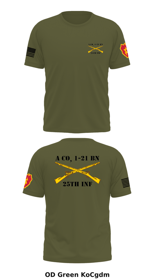 A co, 1-21 BN, 25th Inf. Store 1 Core Men's SS Performance Tee - KoCgdm