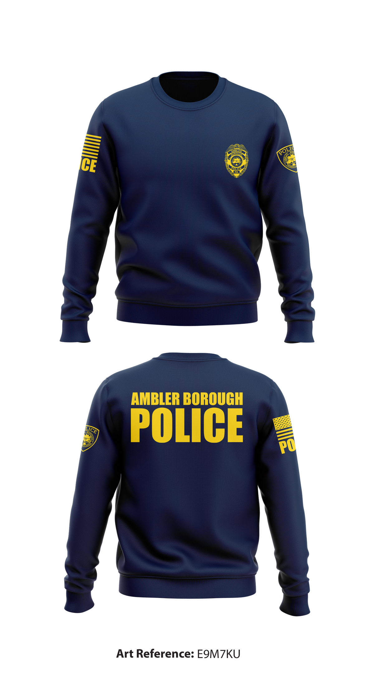 Ambler Borough Police  Store 1 Core Men's Crewneck Performance Sweatshirt - e9M7Ku