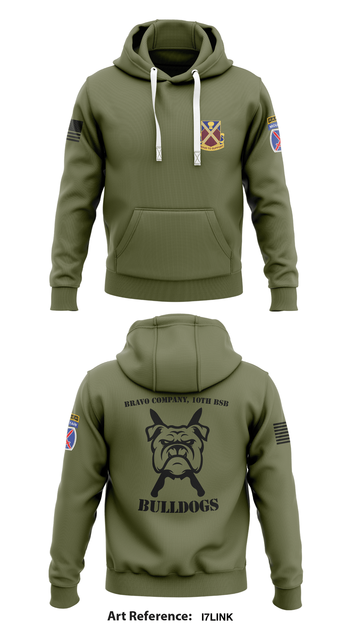 Bravo Company, 1th BSB Store 1  Core Men's Hooded Performance Sweatshirt - i7LInK