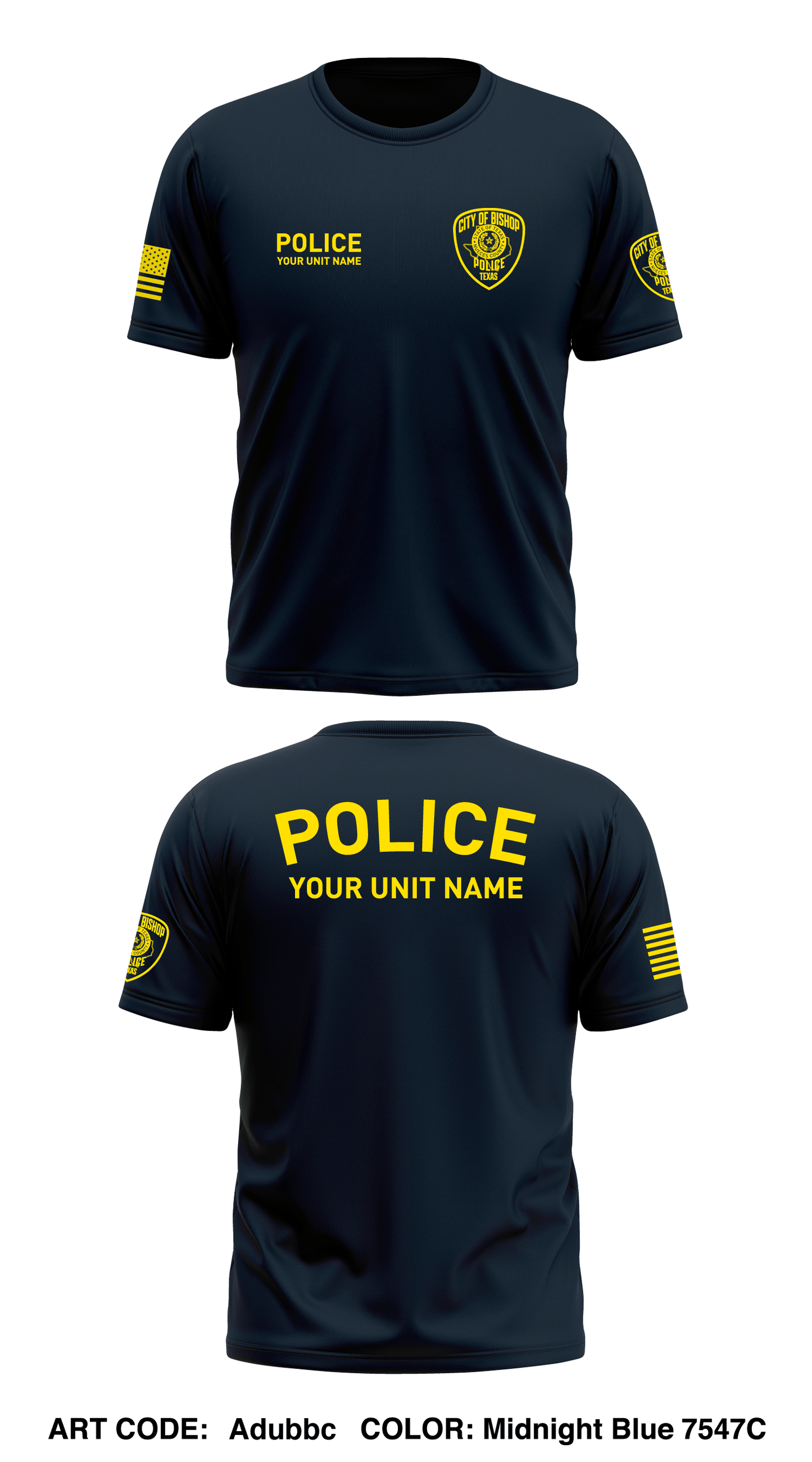 City of Bishop Police Department Store 1 Core Men's SS Performance Tee - Adubbc